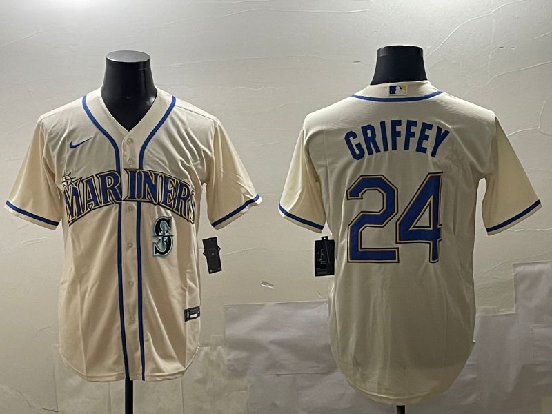 Men Seattle Mariners #24 Griffey Cream Game 2025 Nike MLB Jersey style 6